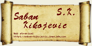 Šaban Kikojević vizit kartica